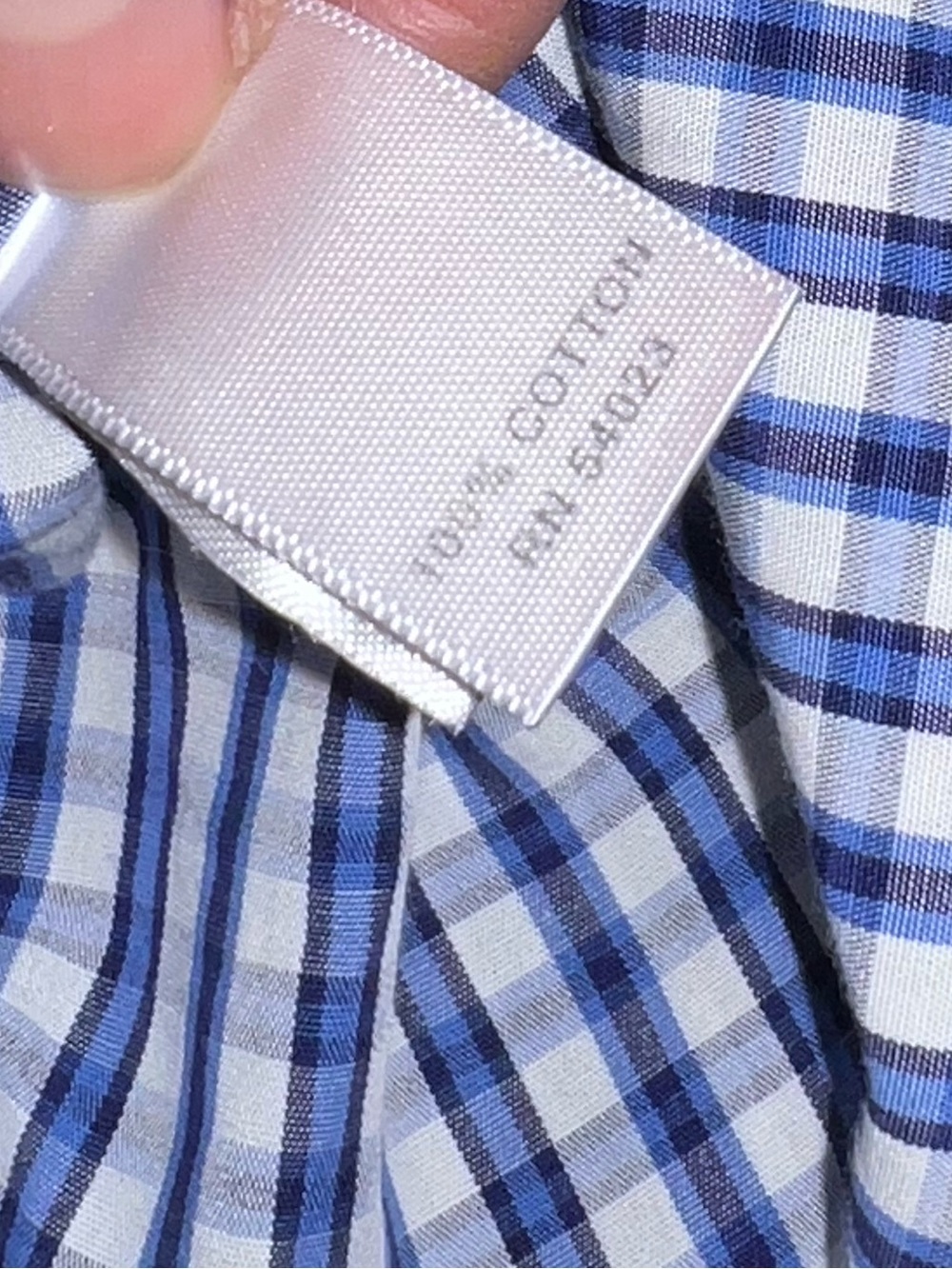 Banana Republic Gingham Classic Blue White Stripe Button Up Shirt Size 17-17.5 - Picture 8 of 8